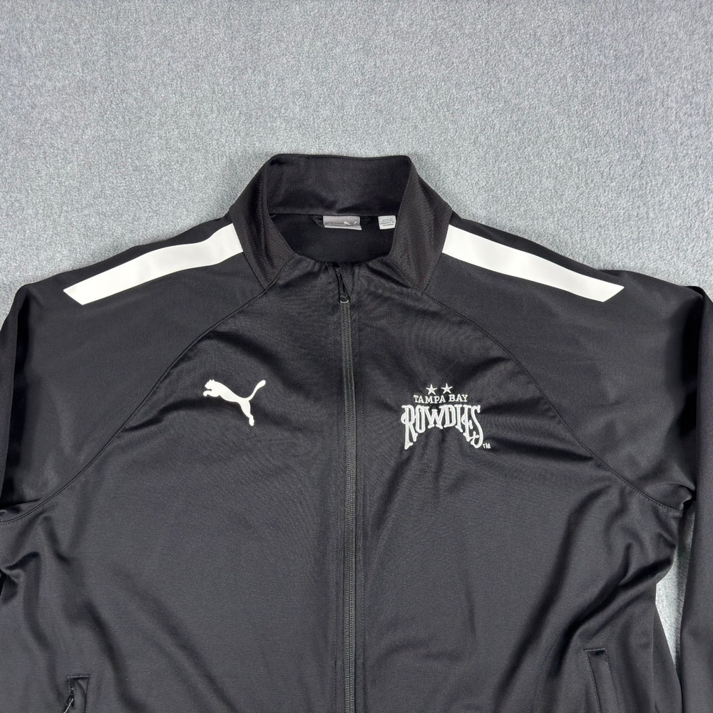 Tampa Bay Rowdies Black Track Jacket‎ PUMA Mens XL Zip Sweatshirt Training